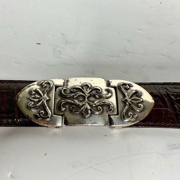 Fossil Croc Embossed Cowhide Western Belt Genuine Leather size M - Picture 3 of 6